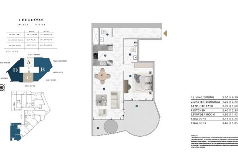 Maritime City, Dubai, संयुक्त अरब अमीरात में अपार्टमेंट, 1 कमरा, 43 वर्ग मीटर, संख्या 704402 - फ़ोटो 21