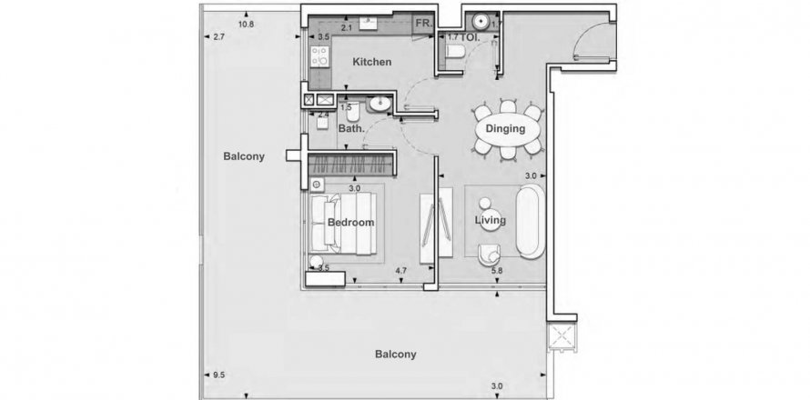 Byt v Lume Residence v Jumeirah Village Circle, Dubai, SAE 1 ložnice, 107.54 m² Č.: 582971