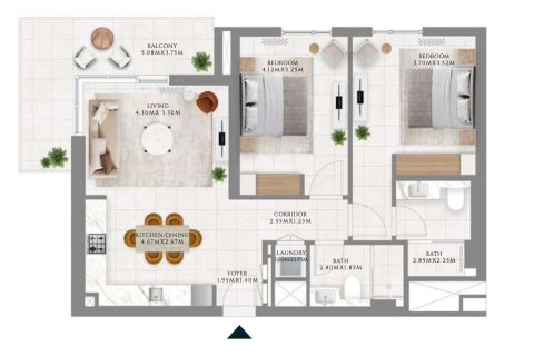 Пәтер Дубай Хилс Эстейт, БАӘ-да 2 жатын бөлмелер, 104.1 м² № 692876 - фото 3