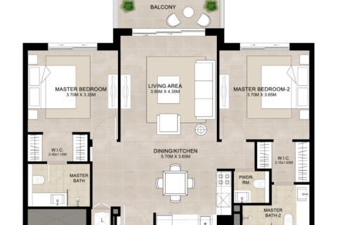 Apartament na sprzedaż w Town Square, Dubai, ZEA 1 sypialnia, 58 mkw., nr 732565 - zdjęcie 6