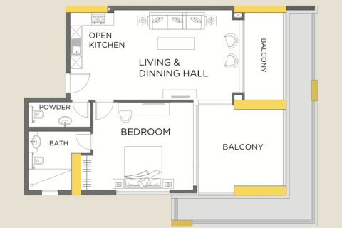 Apartman u gradu Business Bay, Dubai, UAE 1 soba, 52 m2 Br. 732569 - Slika 3