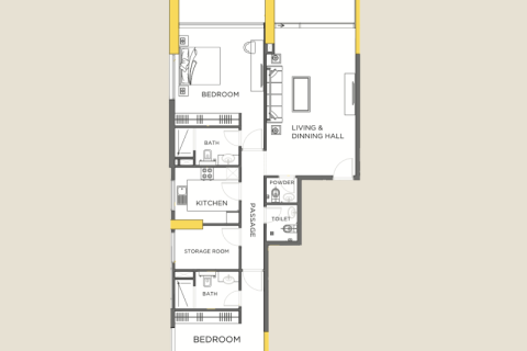 Apartman u gradu Business Bay, Dubai, UAE 1 soba, 52 m2 Br. 732569 - Slika 4