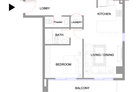 Leilighet til salgs i Jumeirah Village Circle, Dubai, Emiratene 1 rom, 36 kvm Nr. 732577 - Foto 4