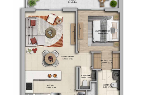 Wohnung zum Verkauf in Saadiyat Island, Abu Dhabi, VAE 1 Zimmer, 33 m2 Nr. 732579 - Foto 5