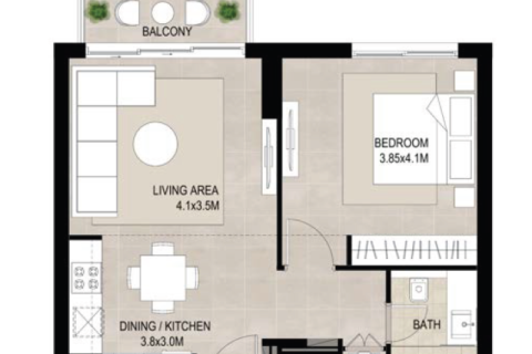 Leilighet til salgs i Town Square, Dubai, Emiratene 1 soverom, 61 kvm Nr. 732583 - Foto 9
