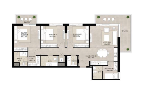 Leilighet til salgs i Town Square, Dubai, Emiratene 1 soverom, 61 kvm Nr. 732583 - Foto 11