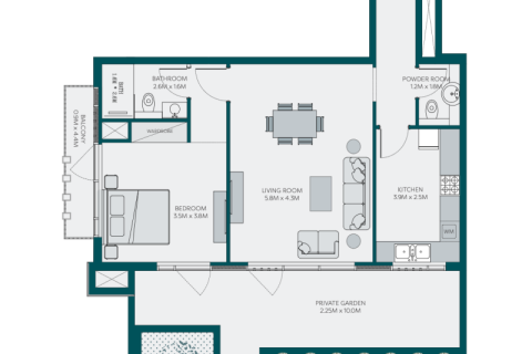 Wohnung zum Verkauf in Jumeirah Village Circle, Dubai, VAE 1 Zimmer, 61 m2 Nr. 732580 - Foto 5