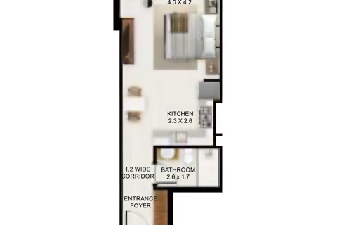 Apartmán v wasl gate, Dubai, SAE 1 izba, 37 m2 č. 732581 - Fotografia 3