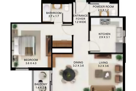 Apartmán v wasl gate, Dubai, SAE 1 izba, 37 m2 č. 732581 - Fotografia 4