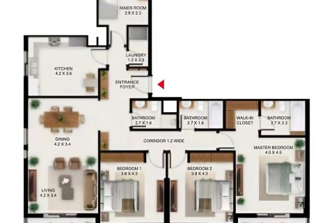 Apartmán v wasl gate, Dubai, SAE 1 izba, 37 m2 č. 732581 - Fotografia 6