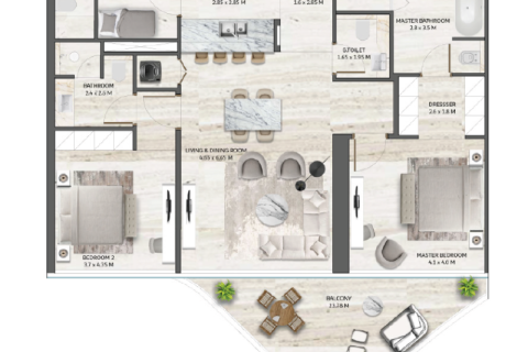 آپارتمان برای فروش در  Palm Jumeirah، Dubai، امارات متحده عربی  2 خوابه ، 156 متر مربع ، شماره 689897 - تصویر 9