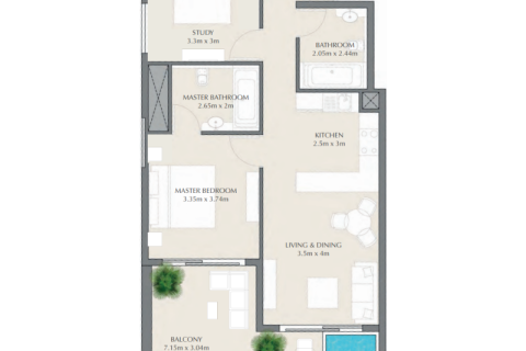 Leilighet til salgs i Al Marjan Island, Ras Al Khaimah, Emiratene 1 rom, 40 kvm Nr. 689892 - Foto 6