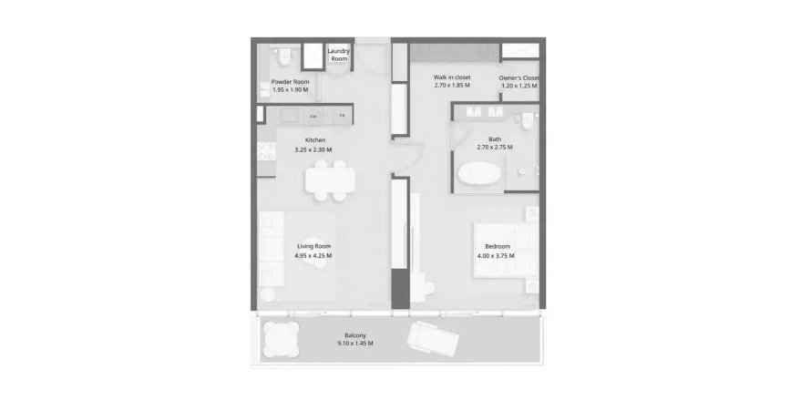 Apartament w Al Marjan Island, Ras Al Khaimah, ZEA 1 sypialnia, 97.32 mkw. nr 704125