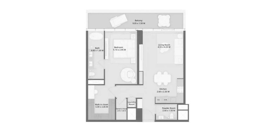 Apartament w Al Marjan Island, Ras Al Khaimah, ZEA 1 sypialnia, 96.12 mkw. nr 704124