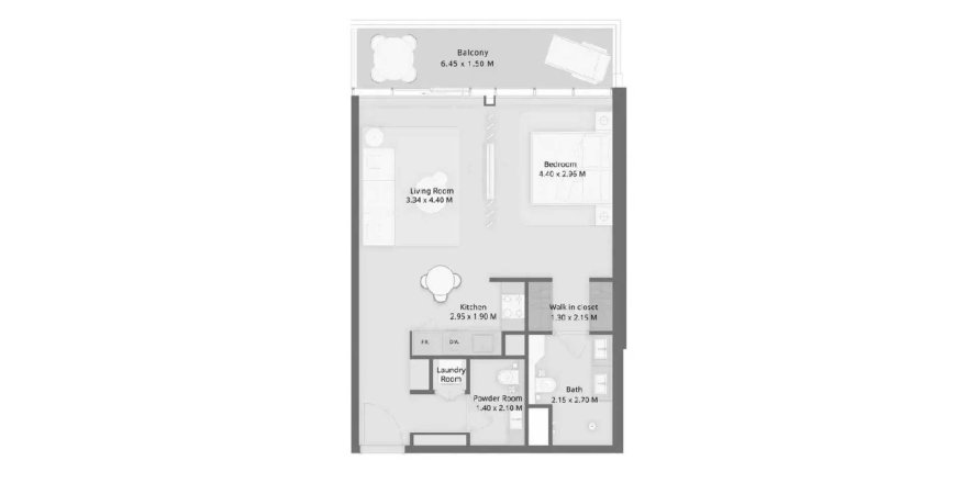 Huoneisto The Residences at Sheraton Al Marjan Island, Ras Al Khaimah, Arabiemiraatit 1 huone, 67.79 m2 № 704120
