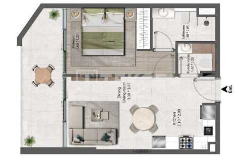Apartament na sprzedaż w Dubai, ZEA 1 sypialnia, 59 mkw., nr 739942 - zdjęcie 16