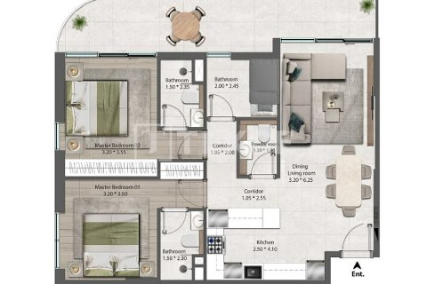 Apartament na sprzedaż w Dubai, ZEA 1 sypialnia, 59 mkw., nr 739942 - zdjęcie 17