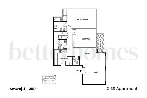 Jumeirah Beach Residence, Dubai, UAE의 임대용 아파트 침실 2개, 118.59제곱미터 번호 764246 - 사진 13