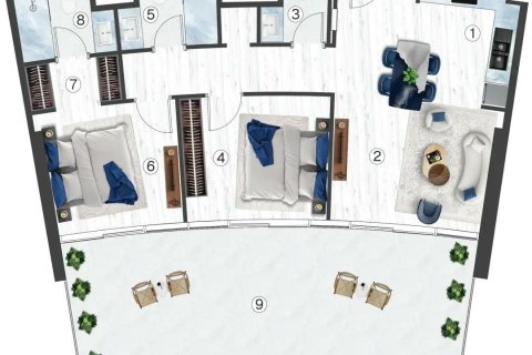 Huoneisto Ras Al Khaimah, Arabiemiraatit 2 makuuhuonetta, 116 m2 № 693652 - kuva 12