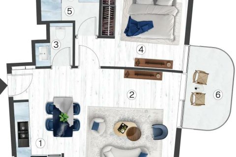 Dzīvoklis Ras Al Khaimahjā, AAE 1 istaba, 56.7 m2 Nr. 693651 - attēls 12