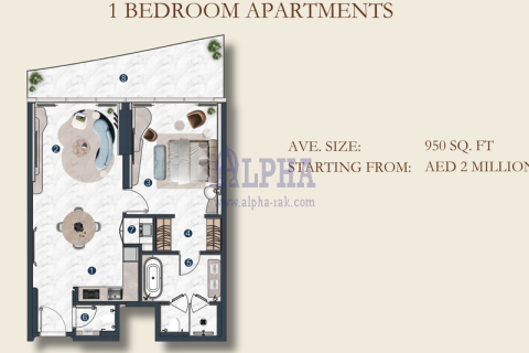 Apartamento para venda em Al Marjan Island, Ras Al Khaimah, EAU 1 quarto, 88.3 m2 № 657081 - foto 17