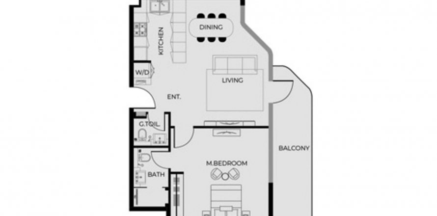 Apartment in Luxury Canal Residences in Dubai, UAE 1 bedroom, 75.07 sq.m. № 584906