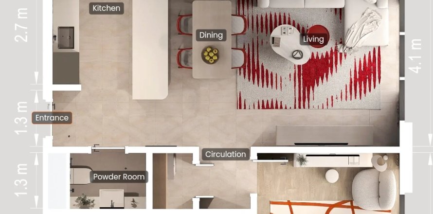 Al Marjan Island, Ras Al Khaimah, BAE’de daire 1 yatak odası, 71 m&sup2; No 716847