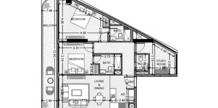 Квартира в Celesto Tower 2 в Dubai Land, Дубай, ОАЭ 3 комнаты, 99.47м2 № 705114