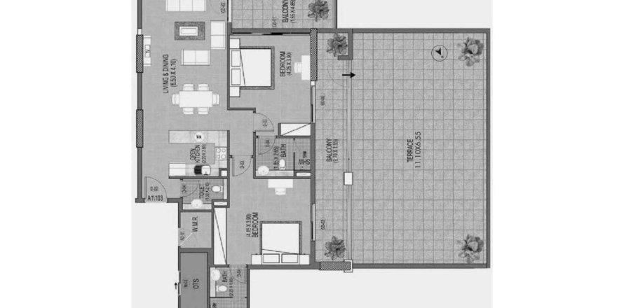 Apartment i Al Satwa, Dubai, UAE 2 soveværelser, 201 kvm № 690706