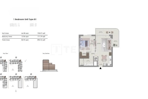 Apartament në Mina Rashid, Dubai, Emiratet e Bashkuara Arabe 1 dhomë gjumi, 79 m2. № 680531 - Foto 12