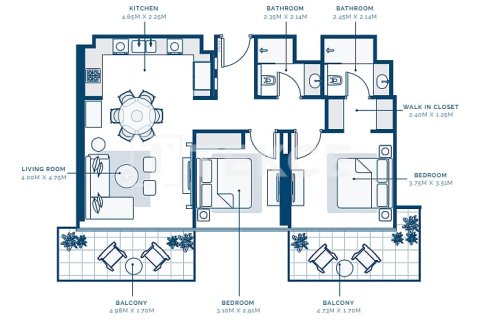 Apartament në Dubai, Emiratet e Bashkuara Arabe 3 dhoma gjumi, 153 m2. № 680535 - Foto 23