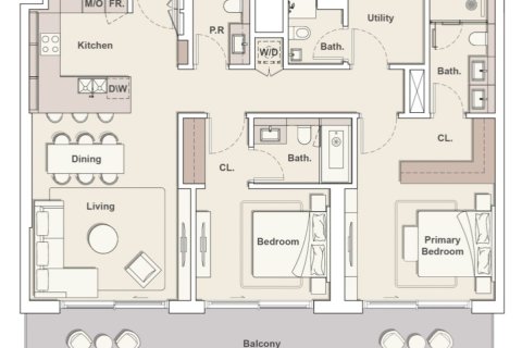 Byt v Dubai, SAE 2 ložnice, 136.7 m² Č.: 687351 - fotografie 12