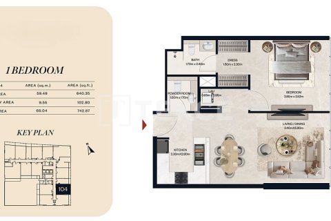 Apartman u Jumeirah Village Circle, Dubai, UAE 1 spavaća soba, 63 m2 Br. 730795 - fotografija 16