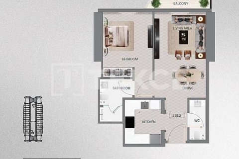 Apartmen di Meydan, Dubai, UAE 1 bilik tidur, 59 meter persegi № 681702 - foto 20