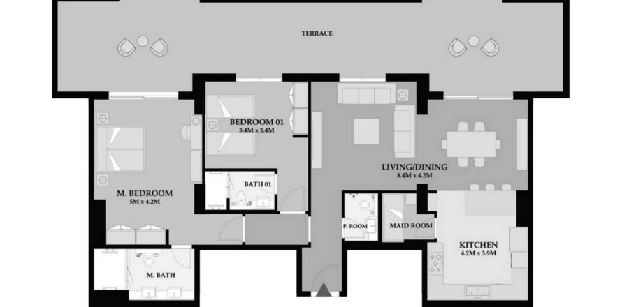 Byt v Riva Residence v Maritime City, Dubai, SAE 2 ložnice, 192.03 m² Č.: 646171