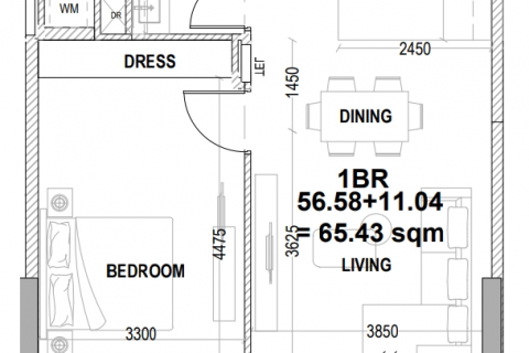 Byt v Dubai, SAE 1 ložnice, 65 m² Č.: 598598 - fotografie 12