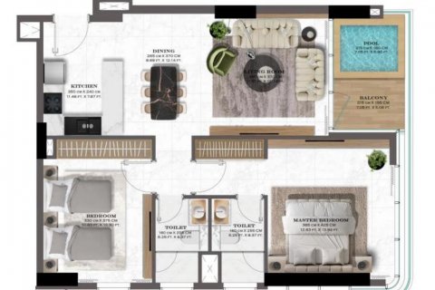 Apartament në Majan, Dubai, Emiratet e Bashkuara Arabe 2 dhoma gjumi, 88 m2. № 598604 - Foto 13