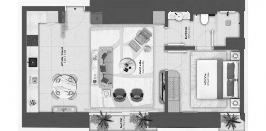 Apartment in Orise in Maritime City, Dubai, UAE 1 bedroom, 64.29 sq.m. № 564966