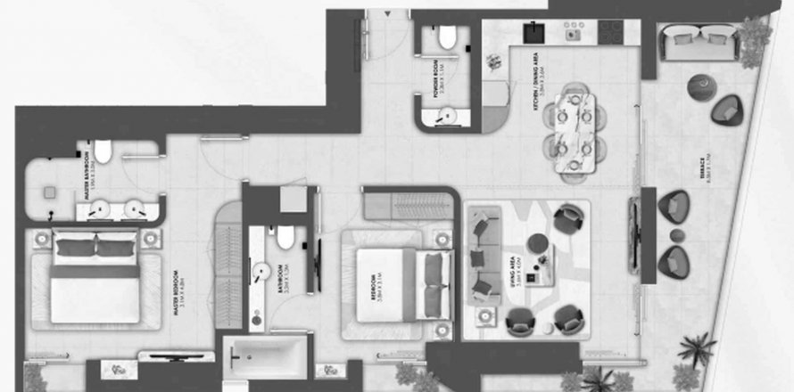 Apartemen di Orise di Maritime City, Dubai, UEA 2 kamar tidur, 118.92 m2 nomor 564969