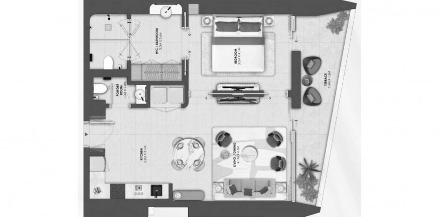 Wohnung in Maritime City, Dubai, VAE: 1 Schlafzimmer, 76.82 m2 Nr. 564967
