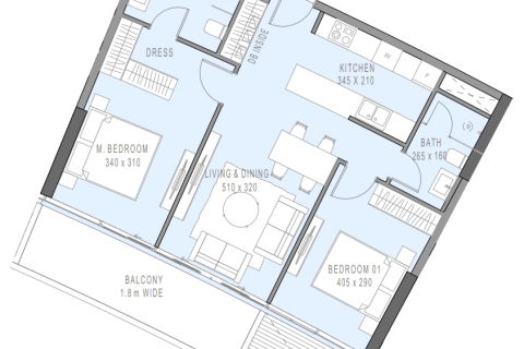 Huoneisto Al Reem Island, Abu Dhabi, Arabiemiraatit 2 makuuhuonetta, 89 m2 № 693839 - kuva 12