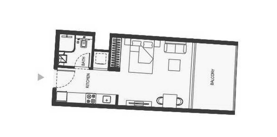 Byt v BINGHATTI HILLS v Al Barsha, Dubai, SAE 1 pokoj, 45.15 m² Č.: 451142