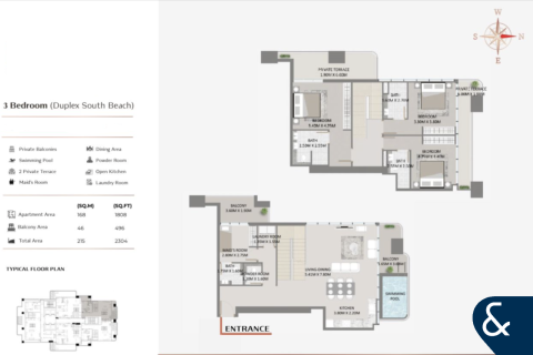 Пәтер Al Furjan, Дубай, БАӘ-да 3 жатын бөлмелер, 216 м² № 666958 - фото 7