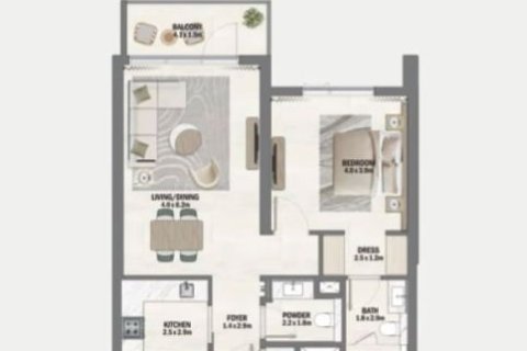 Wohnung zum Verkauf in Dubai South (Dubai World Central), Dubai, VAE 1 Schlafzimmer, 80 m2 Nr. 728593 - Foto 12