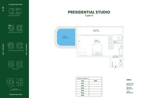 Huoneisto OPALZ Dubai Science Park, Arabiemiraatit 3 makuuhuonetta, 229 m2 № 728638 - kuva 13