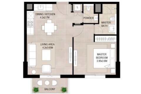 Apartment til salg i Town Square, Dubai, UAE 1 soveværelse, 61 kvm № 728595 - foto 9