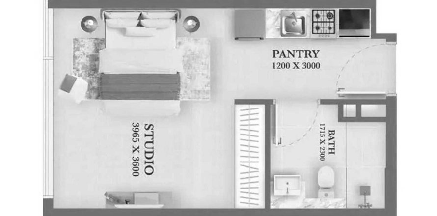 Lägenhet i Dubai Residence Complex, Dubai, UAE 1 rum, 37 kvm Nr. 694584