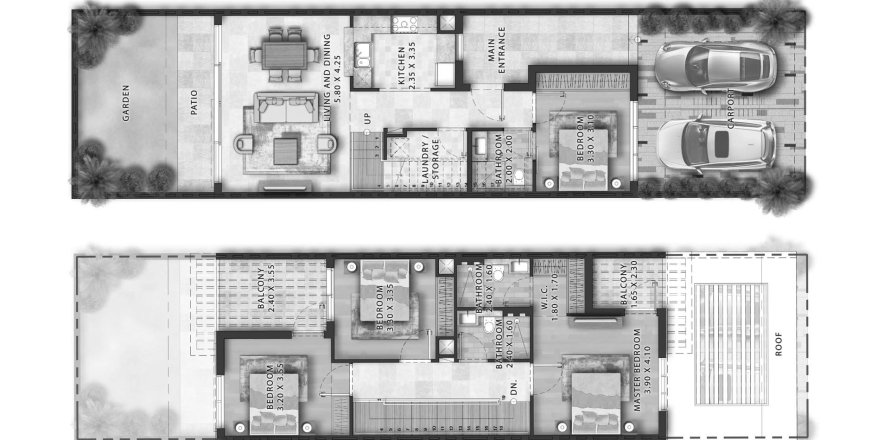 Řadový dům v Damac Islands 2 - Antigua v Dubai Land, SAE 4 ložnice, 203 m² Č.: 718245