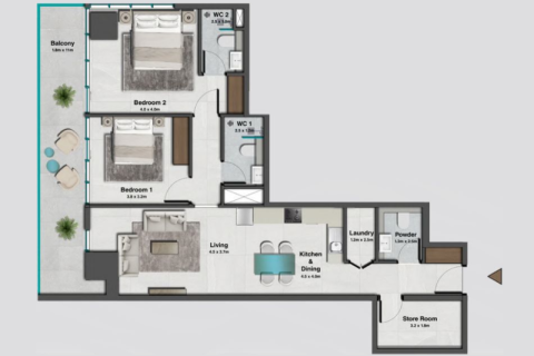 Byt v Jumeirah Village Circle, Dubai, SAE 1 pokoj, 111 m² Č.: 732647 - fotografie 10