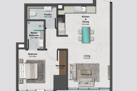 Byt v Jumeirah Village Circle, Dubai, SAE 1 pokoj, 111 m² Č.: 732647 - fotografie 8